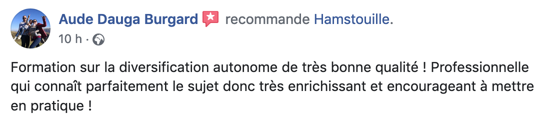 Recommandation cliente des services Hamstouille